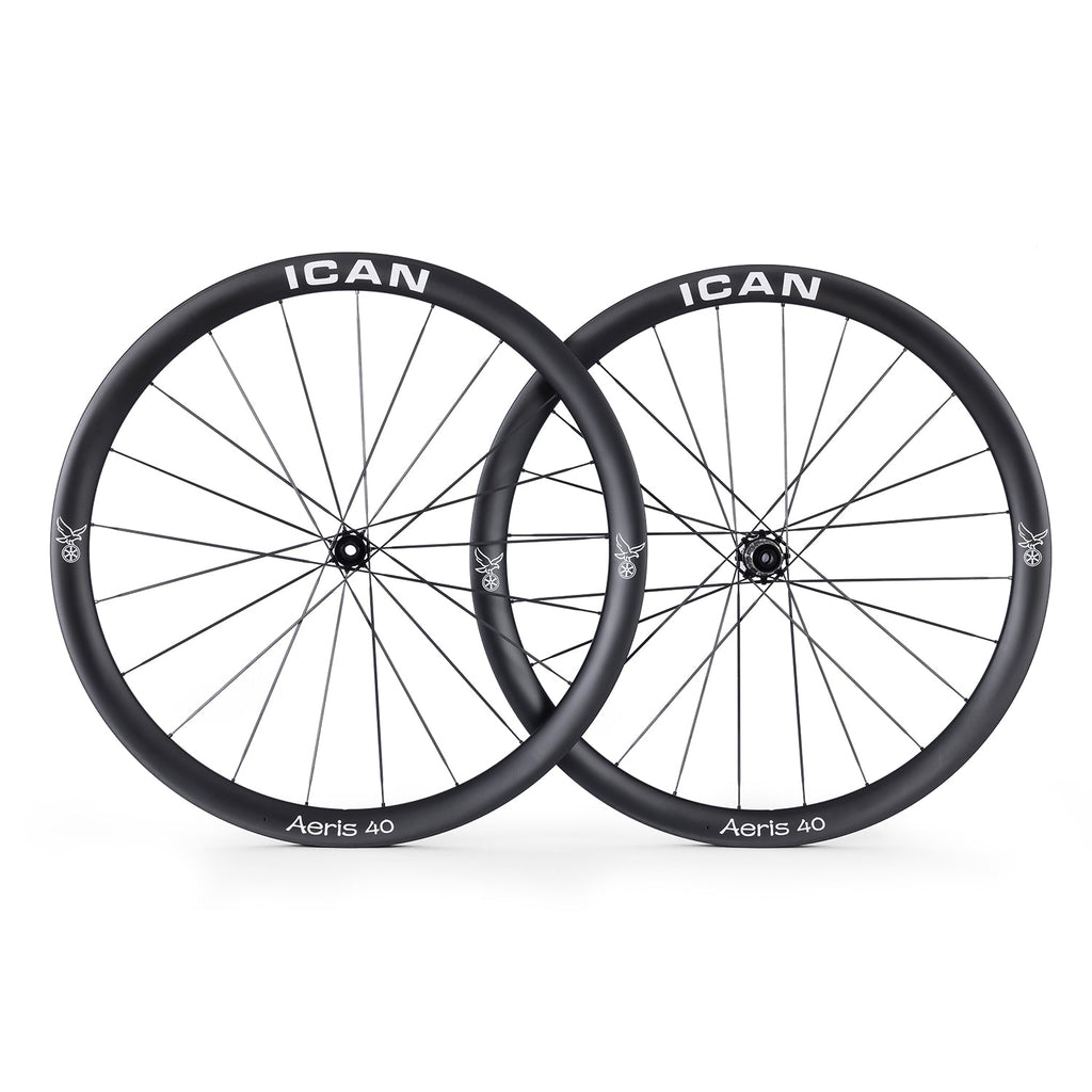ICAN Aeris 40 disc carbone spoke wheelset 45T ratchet TRIAERO