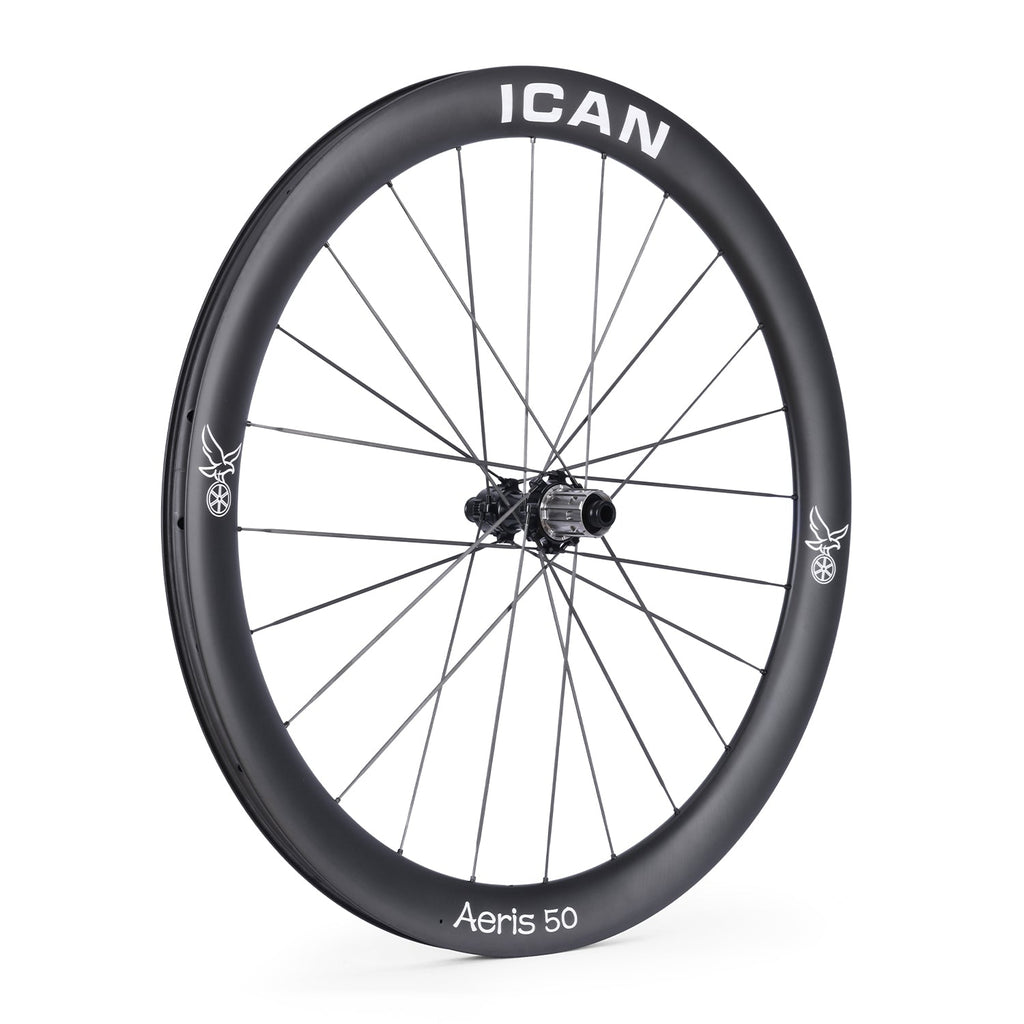 ICAN Aeris 50 disc carbone spoke wheelset 45T ratchet  TRIAERO