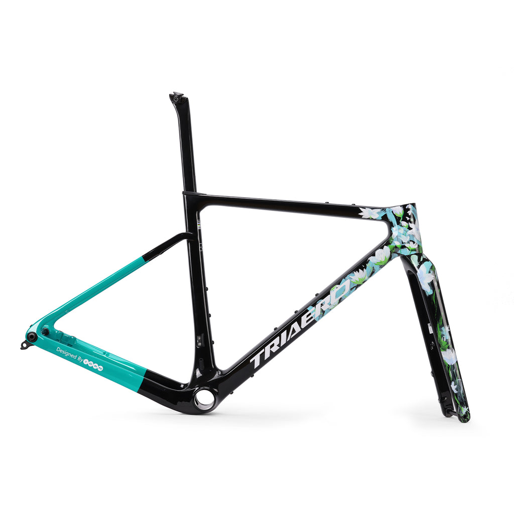 gravel bike carbon frame UCI Gravel Bike Frame Graro 54cm-Glossy Black & Green