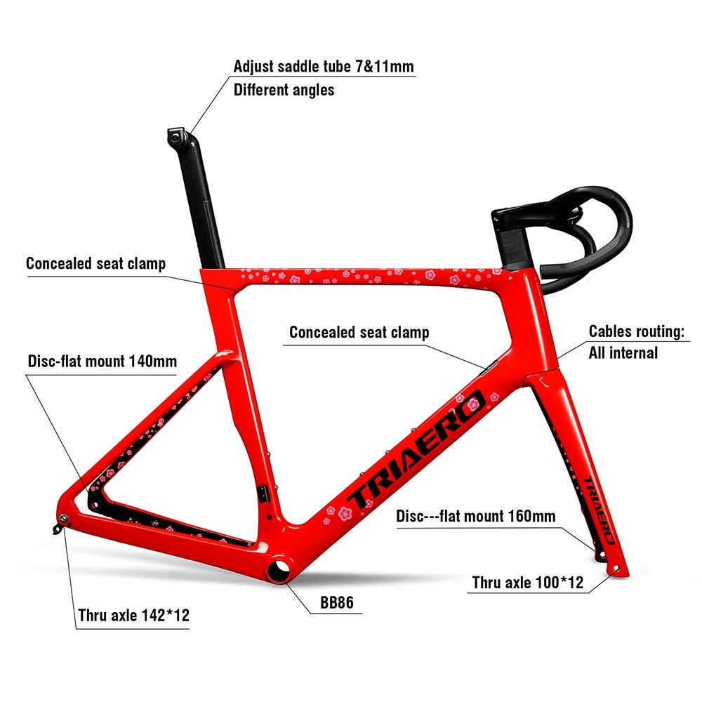 Carbon Road Bike Frame A9 Disc Brake BB86 12x100 12x142mm Triaero carbon-road-bike-frame-a9-disc-brake-bb86-12x100-12x142mm-triaero