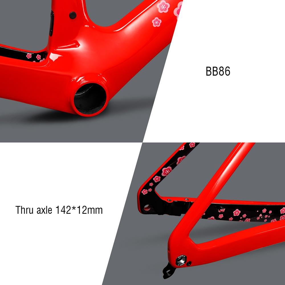 Carbon Road Bike Frame A9 Disc Brake BB86 12x100/12x142mm Triaero